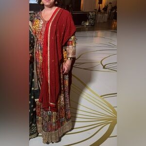 Indian Multicolor Embroidered Dress